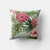 熱帯の花の水色のモダン素晴らしフローラ クッション (裏面)