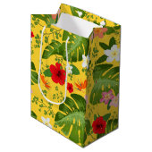 熱帯の花の背景10 ミディアムペーパーバッグ (正面アングル)