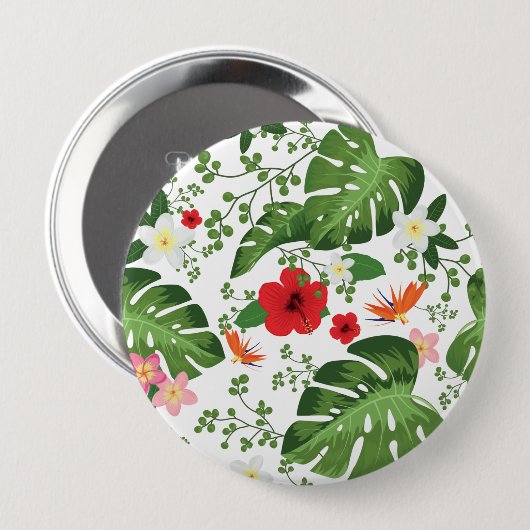 熱帯の花の背景2 缶バッジ (正面&裏面)
