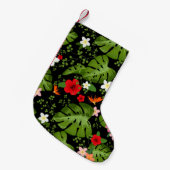 熱帯の花の背景3 スモールクリスマスストッキング (正面 (吊り時))
