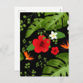 熱帯の花の背景4 シーズンポストカード (正面/裏面)