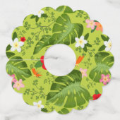 熱帯の花の背景5 ワイングラスタグ (正面)