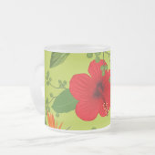 熱帯の花の背景6 フロストグラスマグカップ (正面左)