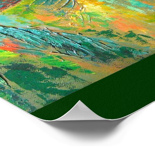 熱帯の花の鳥のパラダイス絵画の ポスター (角)