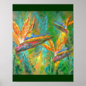 熱帯の花の鳥のパラダイス絵画の ポスター (正面)