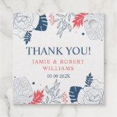 熱帯の花や葉花の枠 フェイバータグ (裏面)