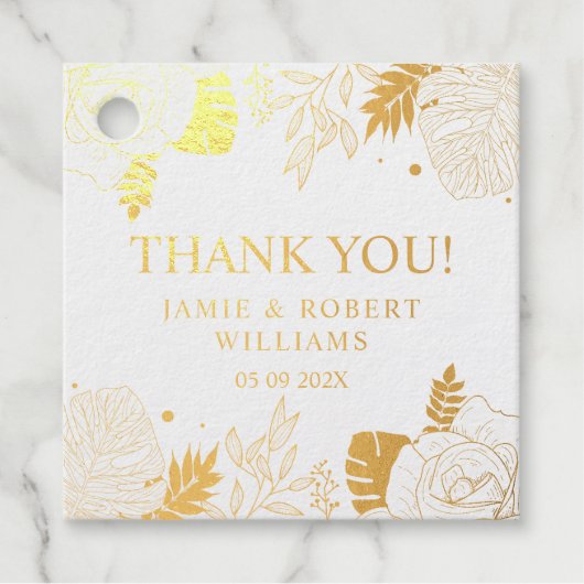 熱帯の花や葉花の枠 フェイバータグ (正面)