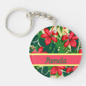 熱帯の花や葉 キーホルダー (正面)