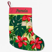 熱帯の花や葉 スモールクリスマスストッキング (正面)