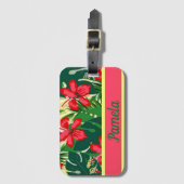 熱帯の花や葉 ラゲッジタグ (正面縦)