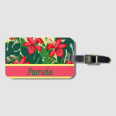 熱帯の花や葉 ラゲッジタグ (正面横)