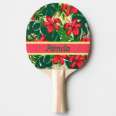 熱帯の花や葉 卓球ラケット (正面)