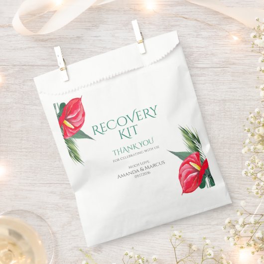 熱帯の花クラシー結婚の回復キットの好意 フェイバーバッグ (クリップ留めされた状態)