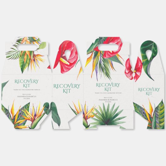 熱帯の花クラシー結婚の回復キットの好意 フェイバーボックス (見開き)