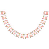 熱帯の花コーラルピンクの赤ちゃんシャワー バンティングフラッグ (全)