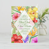 熱帯の花ジオメトリック 招待状 (スタンド正面)