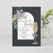 熱帯の花ダークシャンパングラス 招待状 (スタンド正面)