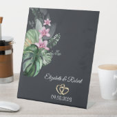 熱帯の花ダーク結婚ズ 台座サイン (インサイチュ)