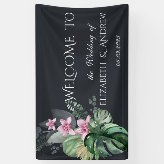 熱帯の花ダーク結婚ズ 横断幕 (縦)