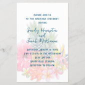 熱帯の花パイナップル予算の結婚式の招待 チラシ (正面)