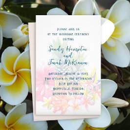 熱帯の花パイナップル予算の結婚式の招待 チラシ