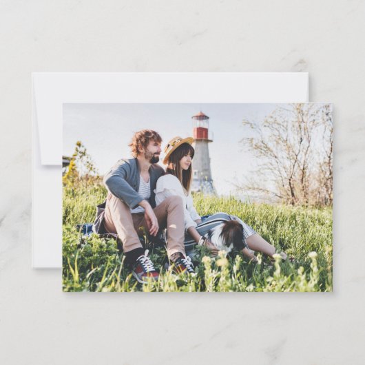 熱帯の花フォトミール選択ウェディングRSVP 出欠カード (裏面)