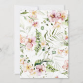 熱帯の花ベビーシャワー、ベビーで開花 招待状 (裏面)