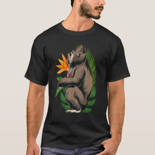 熱帯の花モンキーサル動物園の動物エキゾチックなコール Tシャツ