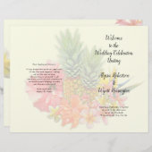 熱帯の花折りパイナップル結婚式 プログラム (正面/裏面)