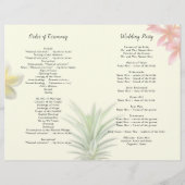 熱帯の花折りパイナップル結婚式 プログラム (裏面)