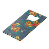 熱帯の花束とハミングバード クレジットカード栓抜き (正面アングル)