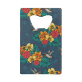 熱帯の花束とハミングバード クレジットカード栓抜き (裏面)