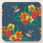 熱帯の花束とハミングバード コースター (正面)