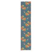 熱帯の花束とハミングバード ショートテーブルランナー (正面)