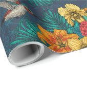 熱帯の花束とハミングバード ラッピングペーパー (ロールコーナー)