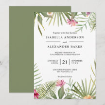 熱帯の花葉と結婚