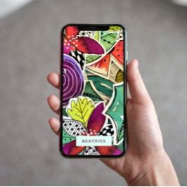 熱帯の花葉の全ガーリープリント iPhone 13ケース
