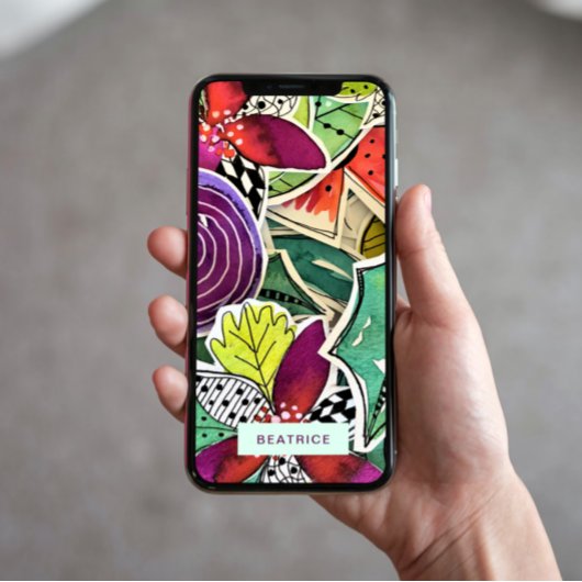 熱帯の花葉の全ガーリープリント Case-Mate iPhoneケース