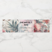 熱帯の花葉や水色 ペットボトルラベル (シングルラベル)