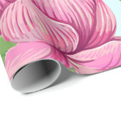 熱帯の花葉、、ピンクのハス、スイレン、 ラッピングペーパー (ロールコーナー)