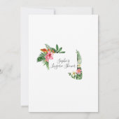 熱帯の花開花書道ランジェリーシャワー 招待状 (裏面)