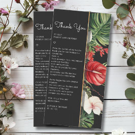 熱帯の花離れとの濃い結婚水色 サンキューカード