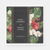 熱帯の花離れとの濃い結婚水色 スタンダードランチョンナプキン (正面)