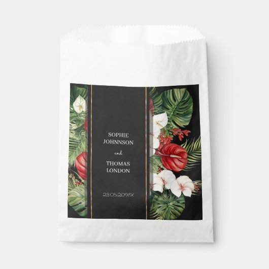 熱帯の花離れとの濃い結婚水色 フェイバーバッグ (正面)