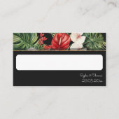 熱帯の花離れと暗色結婚の プレイスカード (正面)