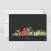 熱帯の花離れと暗色結婚の 出欠カード (裏面)