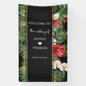 熱帯の花離れと暗色結婚の 横断幕 (縦)