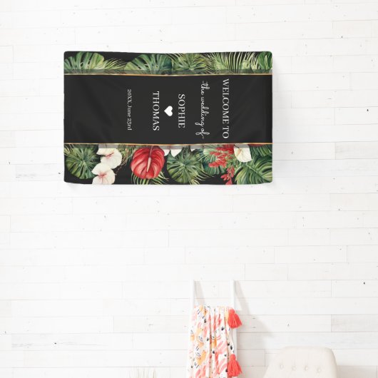 熱帯の花離れと暗色結婚の 横断幕 (インサイチュ)