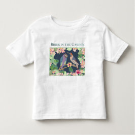 熱帯の花鳥を庭でパーソナライズ トドラーTシャツ