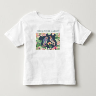 熱帯の花鳥を庭でパーソナライズ トドラーTシャツ